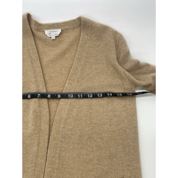 Max Mara Wool Cashmere Cardigan S Beige Designer Lux Preppy Casual Top - Picture 5 of 5